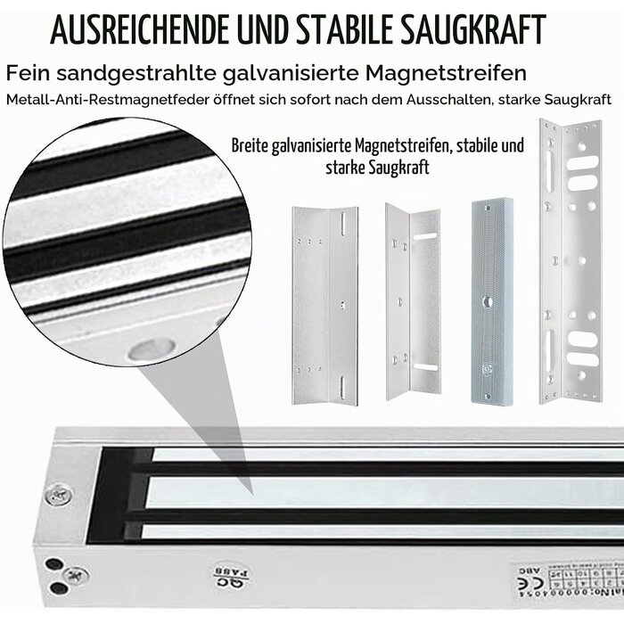 Elektrisches Haftmagnetschloss 12V, 280kg, für Zutrittskontrolle - bis zu 62% Rabatt