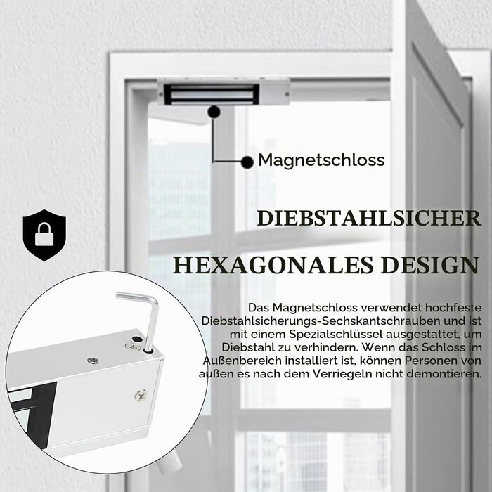 Elektrisches Haftmagnetschloss 12V, 280kg, für Zutrittskontrolle - bis zu 62% Rabatt