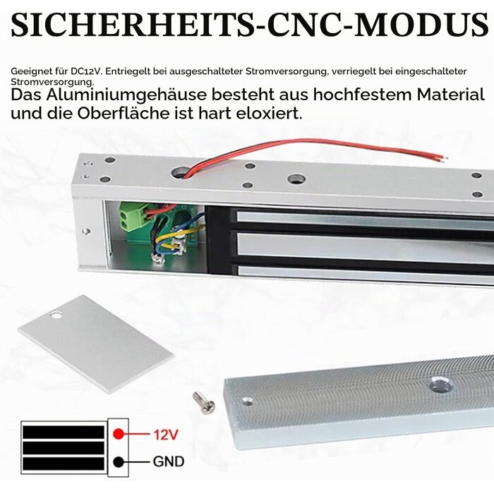 Elektrisches Haftmagnetschloss 12V, 280kg, für Zutrittskontrolle - bis zu 62% Rabatt