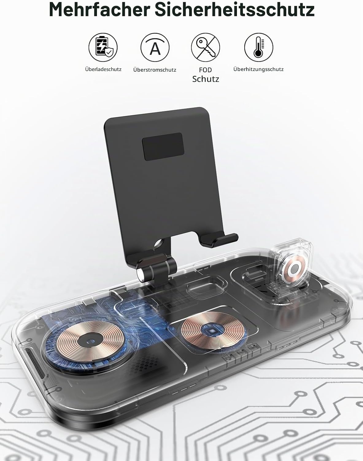 4-in-1 Ladestation für Smartphone, Uhr & Tablet - 73% Rabatt