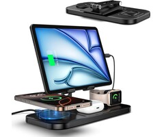4-in-1 Kabellose Ladestation mit Tablet-Halterung - Schwarz - bis zu 54% Rabatt