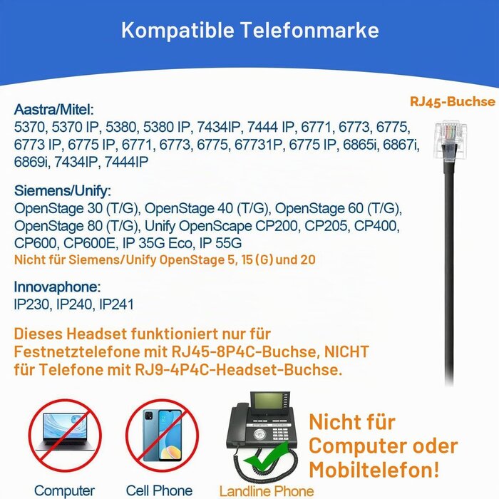 Profi RJ45 Telefon-Headset mit Noise-Cancelling - bis zu 61% Rabatt
