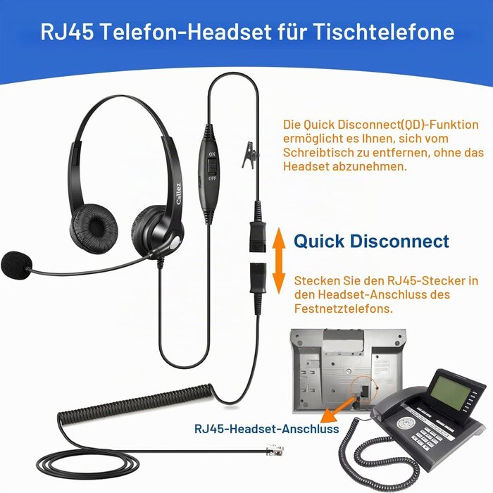 Profi RJ45 Telefon-Headset mit Noise-Cancelling - bis zu 61% Rabatt
