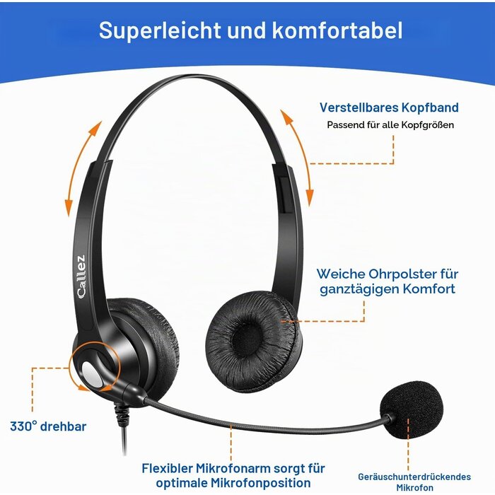 Profi RJ45 Telefon-Headset mit Noise-Cancelling - bis zu 61% Rabatt