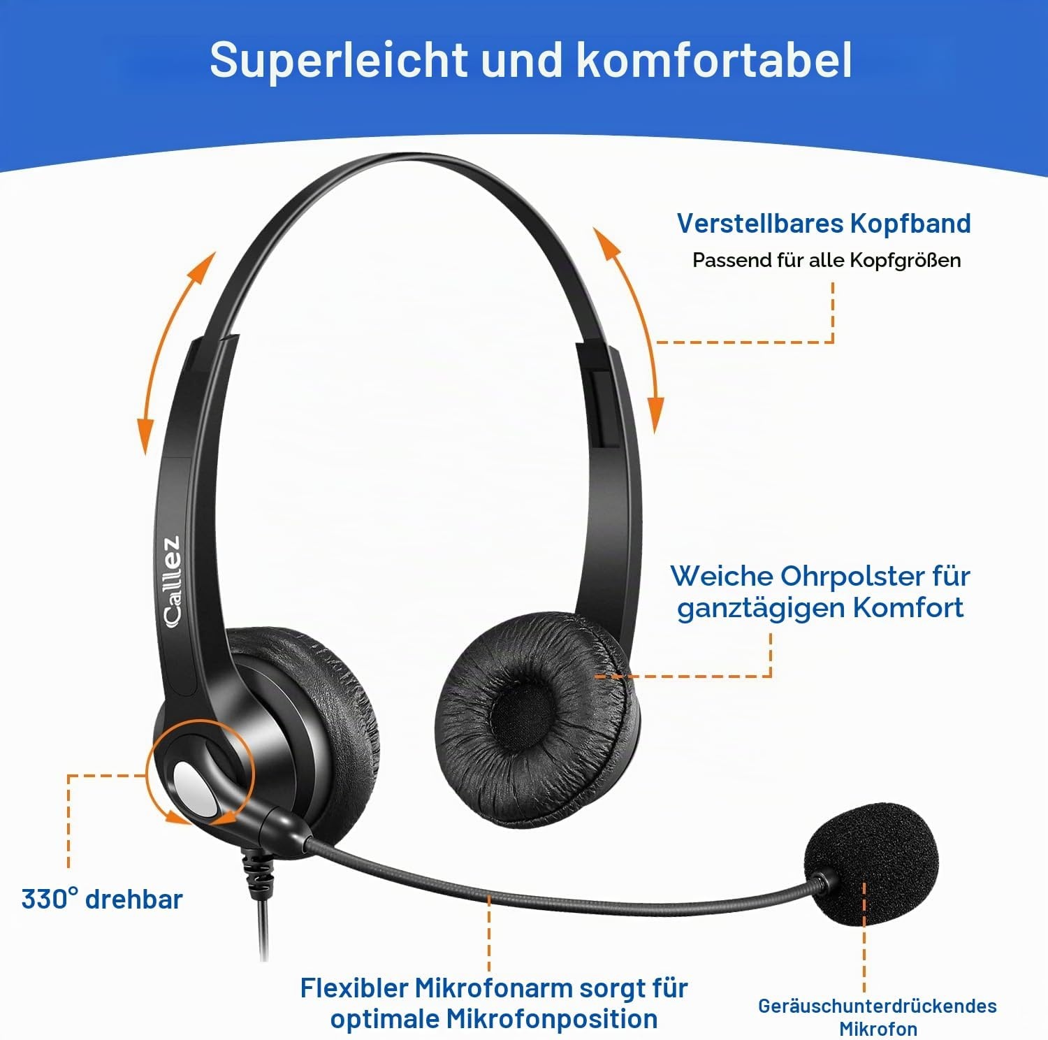 Professionelles RJ45 Telefon-Headset - 73% Rabatt - Ausgepackt & Neuwertig