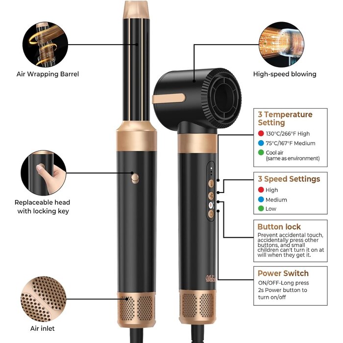 7-in-1 Multistyler Warmluftbürste 1400W - Sparen Sie bis zu 64%!