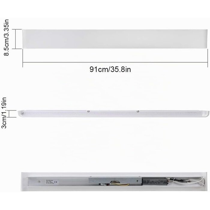 Moderne LED-Wandleuchte 91 cm 30W Warmweiß - Jetzt bis zu 59% Rabatt