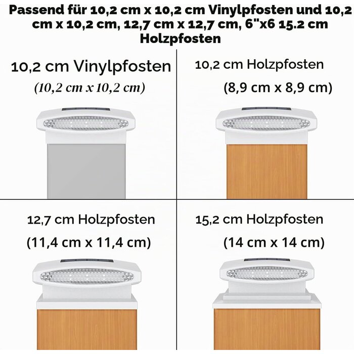 4er-Set LED-Solar-Pfostenkappen: Vielseitig & Wetterfest - bis zu 58% Rabatt