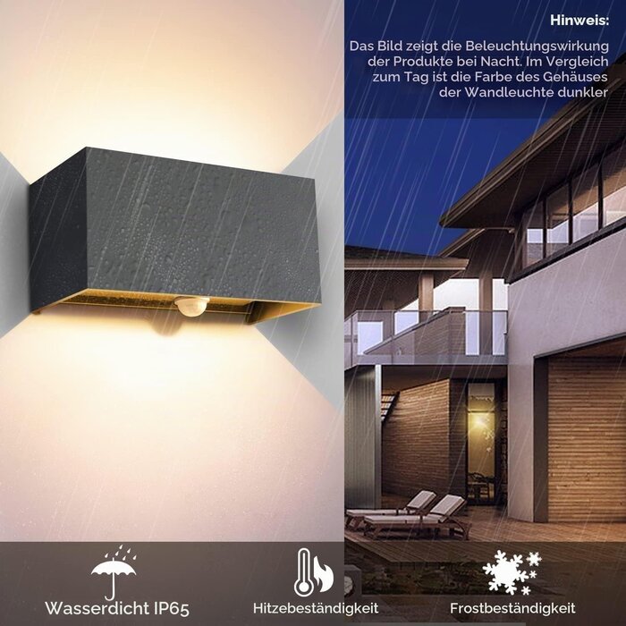 Kingwei 4er-Set LED-Wandleuchten mit Sensor - IP65 & 20W - sparen Sie bis zu 64%