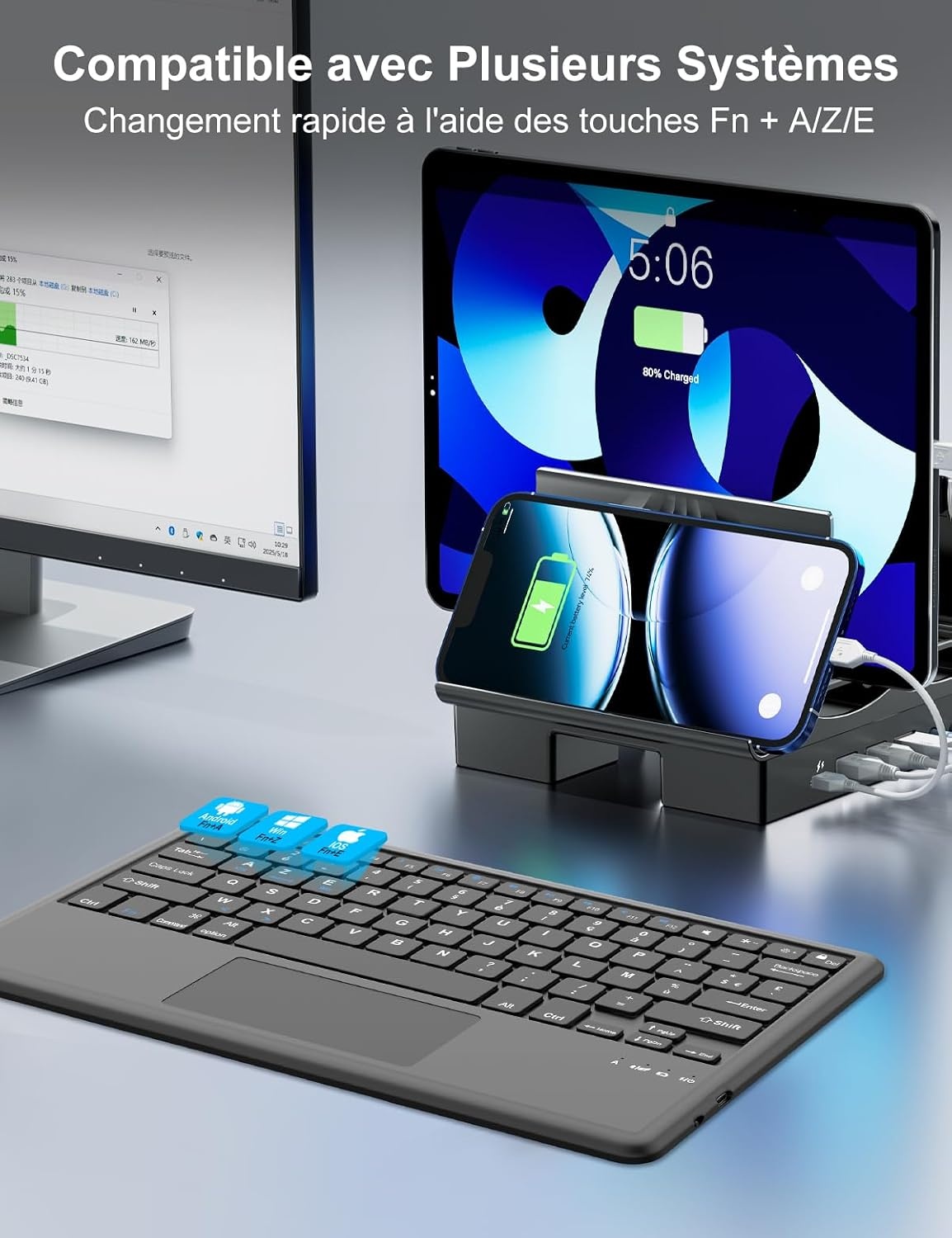 Tastaturhülle für 12,7 Zoll Tablet mit Touchpad - Schwarz - Bis zu 58% Rabatt