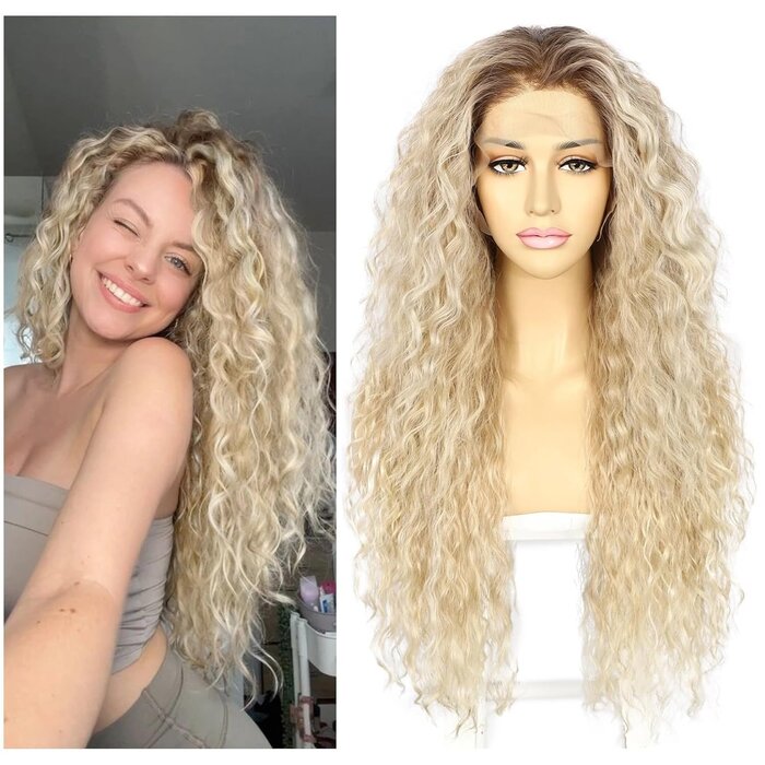 Blonde Locken-Perücke Lace-Front 26 Zoll - jetzt bis zu 59% günstiger sichern
