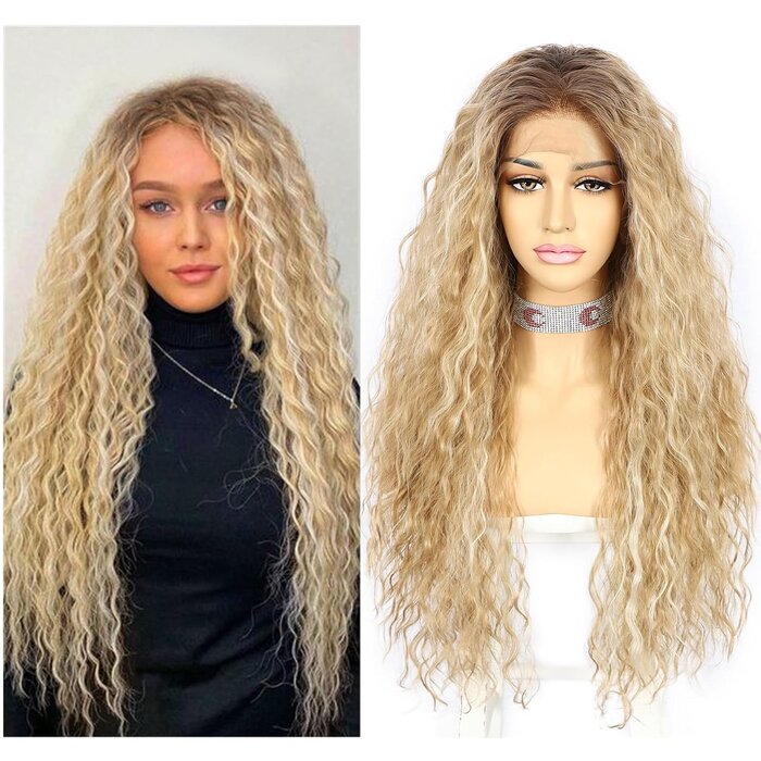 Lockige Ombre-Perücke, Lace Front, 66 cm - jetzt bis zu 62% reduziert