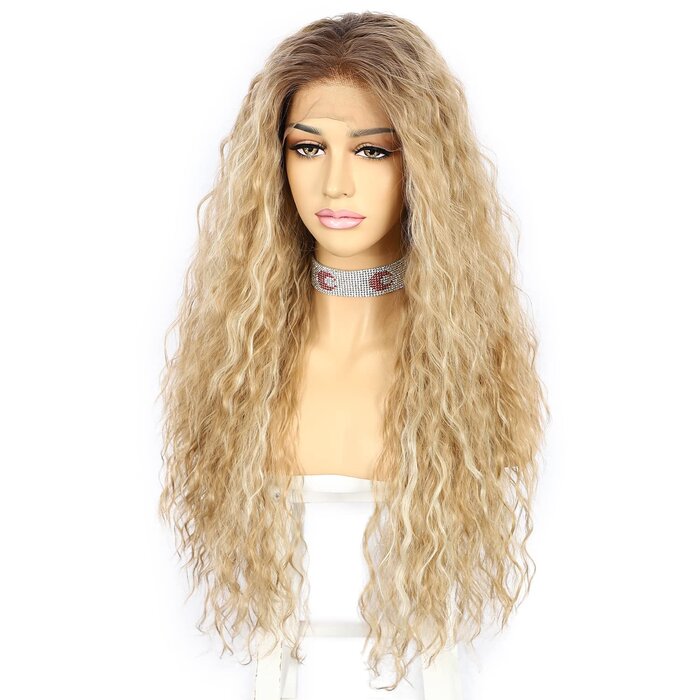 Lockige Ombre-Perücke, Lace Front, 66 cm - jetzt bis zu 62% reduziert