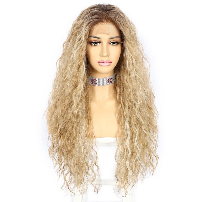 Lockige Ombre-Perücke, Lace Front, 66 cm - jetzt bis zu 62% reduziert