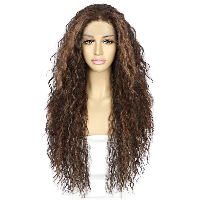 Lockige Ombre-Perücke, Lace Front, 66 cm - jetzt bis zu 62% reduziert