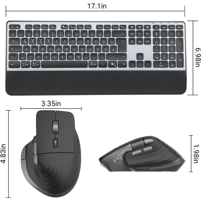 Citlla Ergonomisches Funk-Tastatur-Maus-Set QWERTZ - bis zu 63% Rabatt