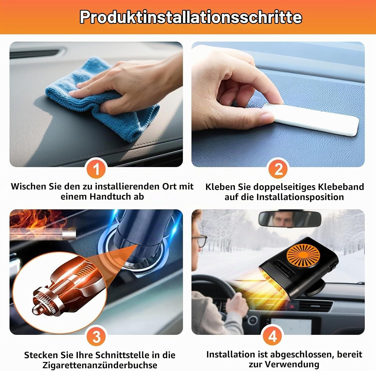 Tragbare Autoheizung 12V 200W für freie Sicht - bis zu 30% Rabatt