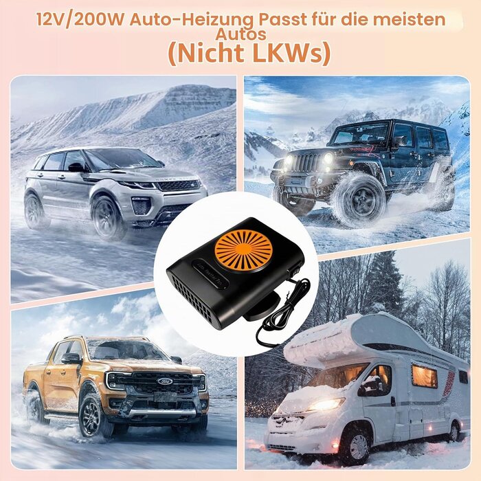 Tragbare Autoheizung 12V 200W für freie Sicht - bis zu 30% Rabatt