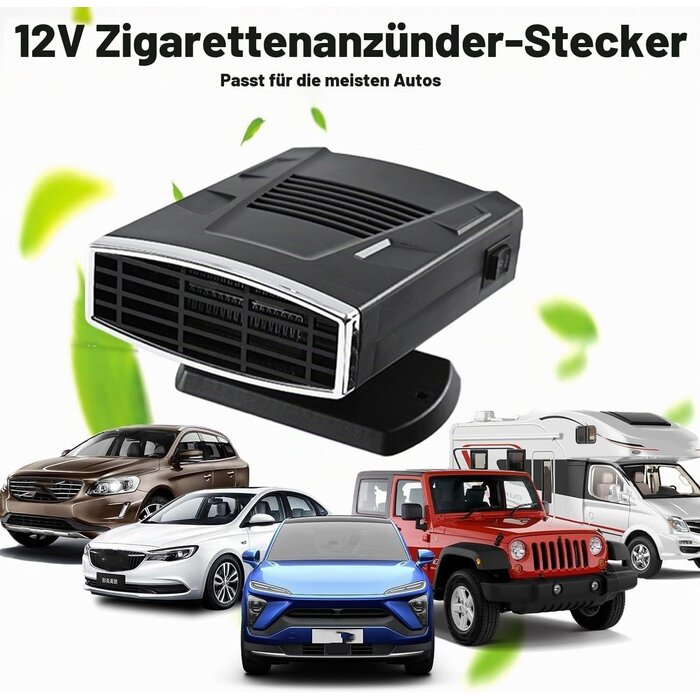 Tragbare Autoheizung 12V 200W mit 360°-Gelenk - bis zu 30% Rabatt