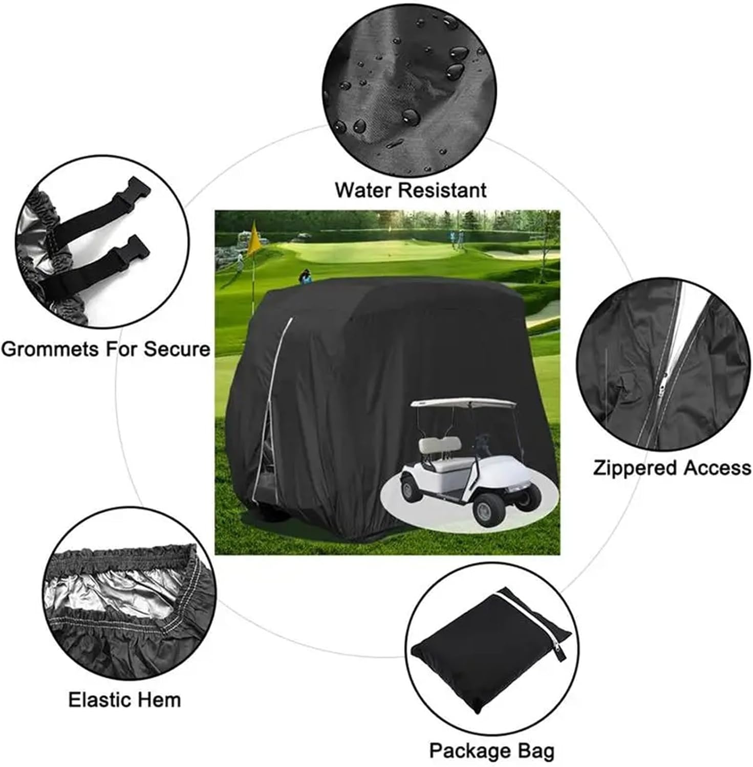 Premium Golfcart Abdeckung für 4-Sitzer - wasserdicht & robust - bis zu 32% Rabatt