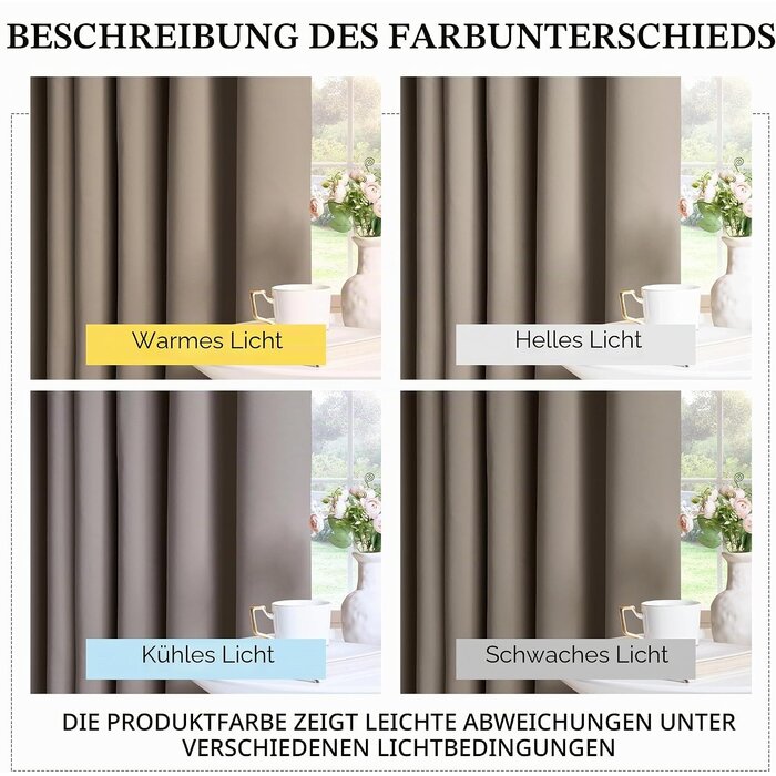 Verdunkelungsvorhänge 2er-Set 140x280cm Sand - bis zu 33% reduziert
