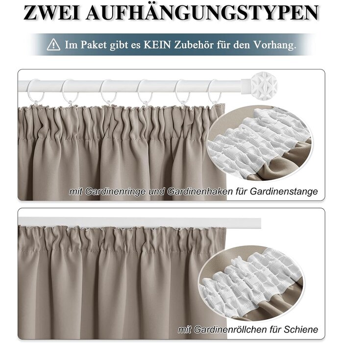 Verdunkelungsvorhänge 2er-Set 140x280cm Sand - bis zu 33% reduziert