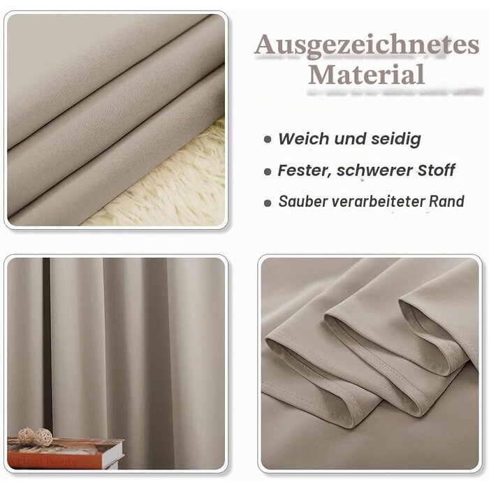 Verdunkelungsvorhänge 2er-Set 140x280cm Sand - bis zu 33% reduziert