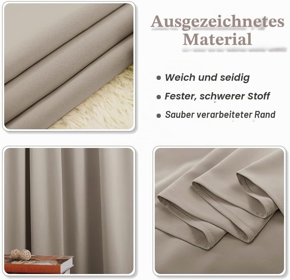 Verdunkelungsvorhänge 2er-Set 140x280cm Sand - bis zu 33% reduziert