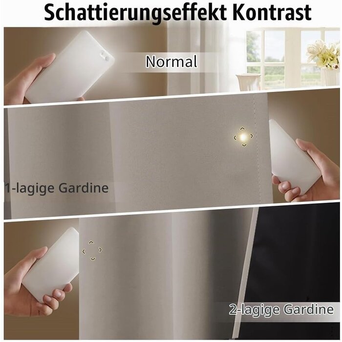 Verdunkelungsvorhänge 2er Set Sand 260x140cm | Jetzt bis zu 34% Rabatt