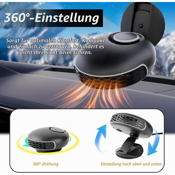 Tragbare Auto-Heizung 12V 150W - Scheibenenteiser & Ventilator - bis zu 30% Rabatt