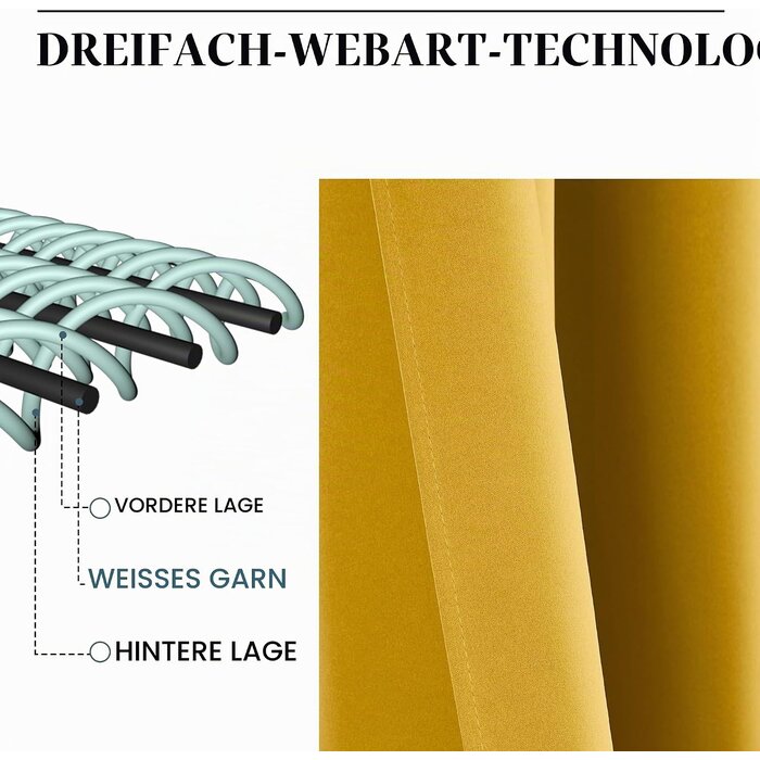 Edles Thermovorhang Set Gold, 140x175 cm - Jetzt bis zu 33% sparen