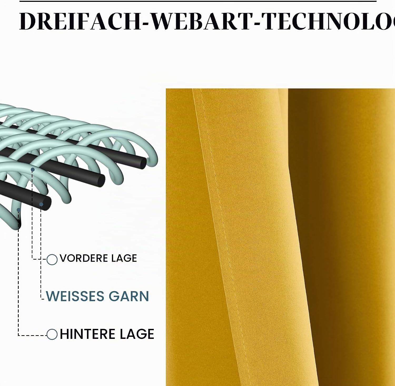 Edles Thermovorhang Set Gold, 140x175 cm - Jetzt bis zu 33% sparen