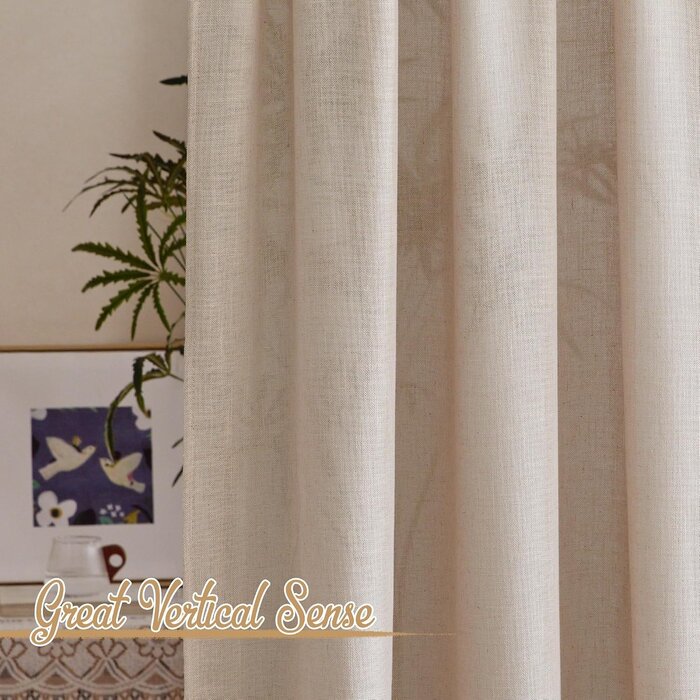 Transparente Gardine Leinenstruktur 300x260 cm Natur - bis zu 32% günstiger