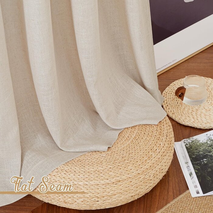 Transparente Gardine Leinenstruktur 300x260 cm Natur - bis zu 32% günstiger