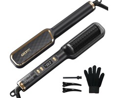 2-in-1 Glättungsbürste mit Keramik-Heizung - bis zu 54% sparen!