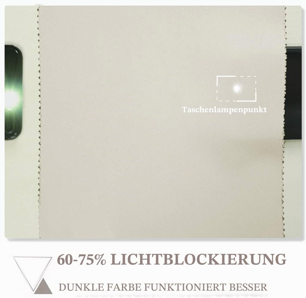 2er-Set Verdunkelungsvorhänge, Lichtbeige, 132x260cm - bis zu 33% reduziert