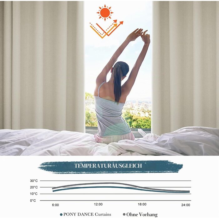 2er-Set Verdunkelungsvorhänge, Lichtbeige, 132x260cm - bis zu 33% reduziert