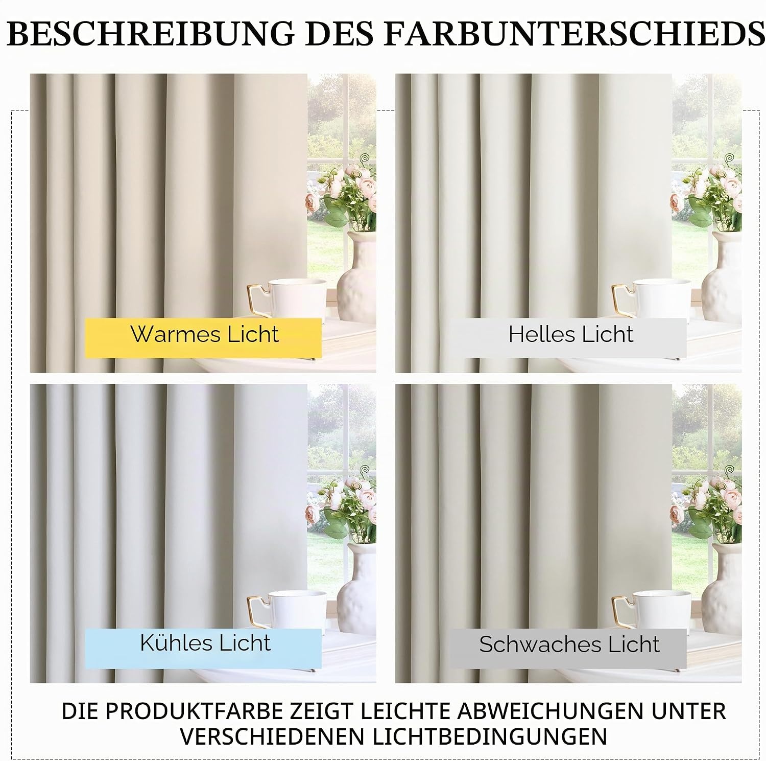 2er-Set Verdunkelungsvorhänge, Lichtbeige, 132x260cm - bis zu 33% reduziert