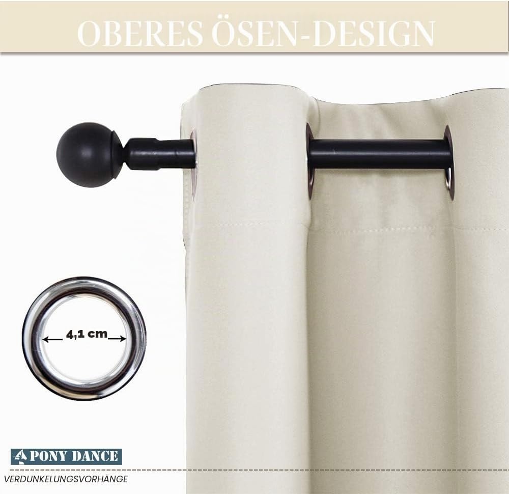 2er-Set Verdunkelungsvorhänge, Lichtbeige, 132x260cm - bis zu 33% reduziert