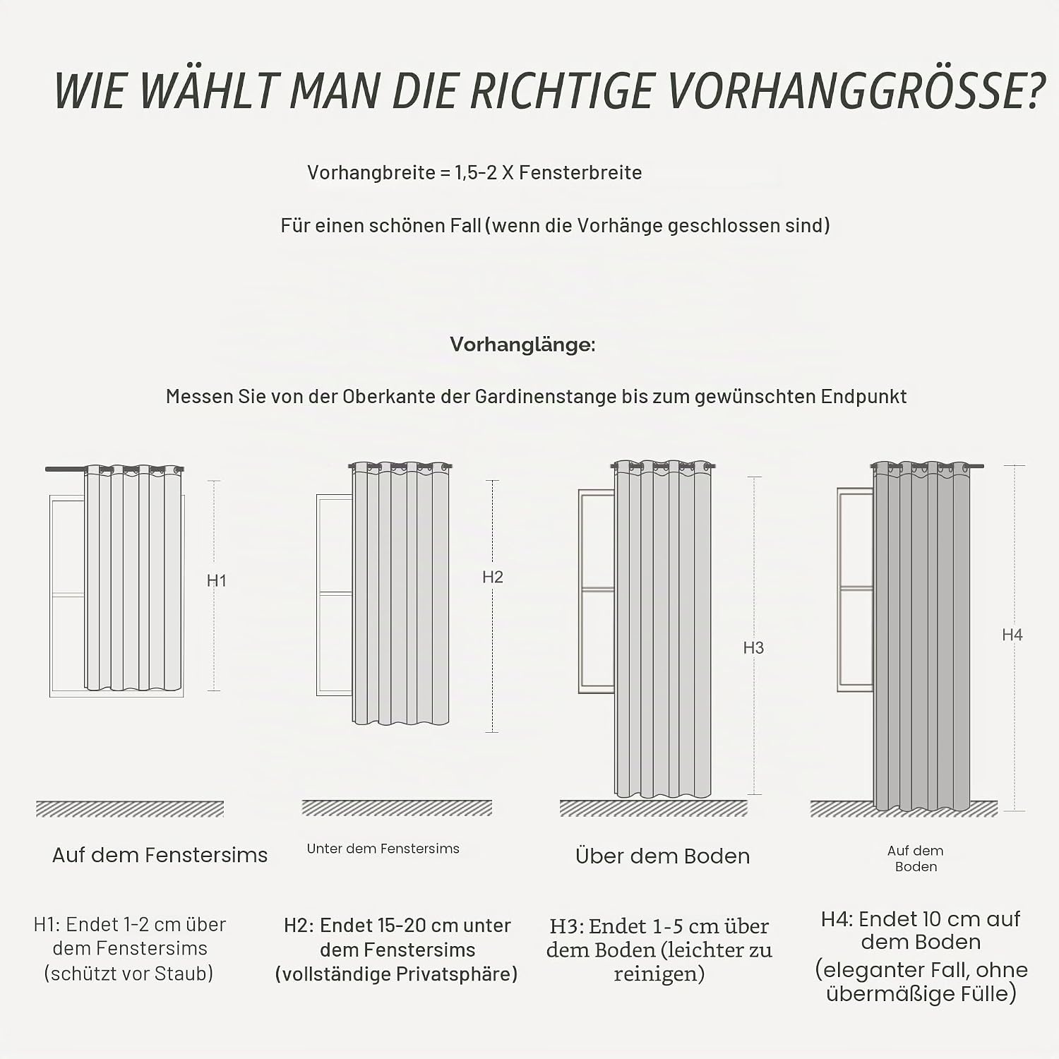 2er-Set Verdunkelungsvorhänge, Lichtbeige, 132x260cm - bis zu 33% reduziert
