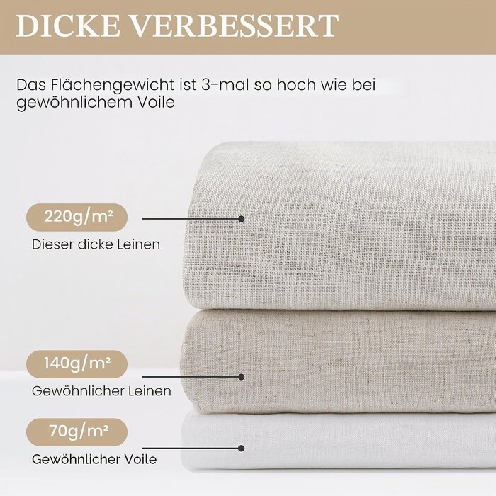 Leinenoptik Vorhang 300x225 cm - Helles Leinen - Bis zu 33% reduziert