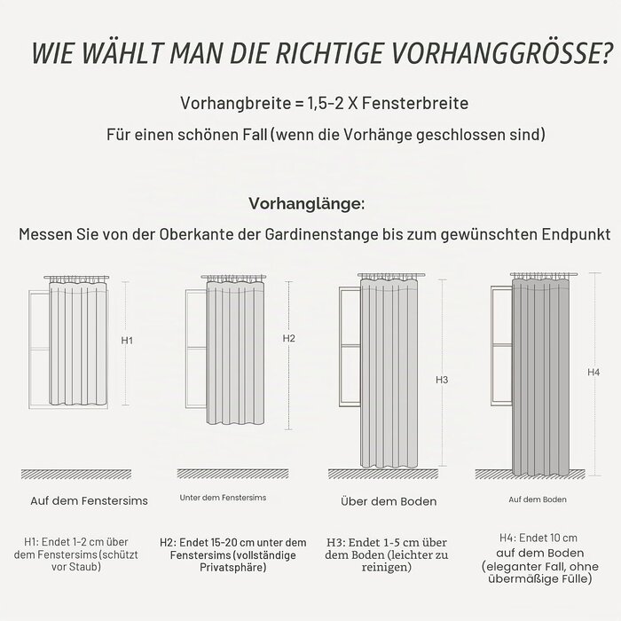 Leinenoptik Vorhang 300x225 cm - Helles Leinen - Bis zu 33% reduziert