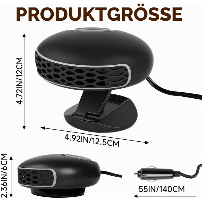 Tragbare Auto-Heizung 12V 150W - Scheibenenteiser & Ventilator - bis zu 30% Rabatt
