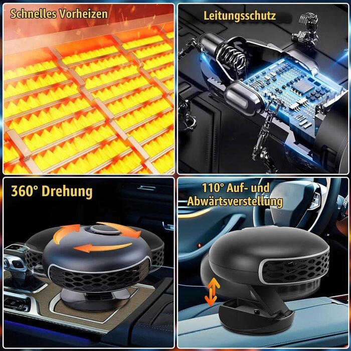 Tragbare Auto-Heizung 12V 150W - Scheibenenteiser & Ventilator - bis zu 30% Rabatt