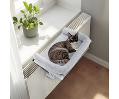 Katzenhängematte für Fenster & Heizung - 63x38 cm - Grau - bis zu 52% reduziert