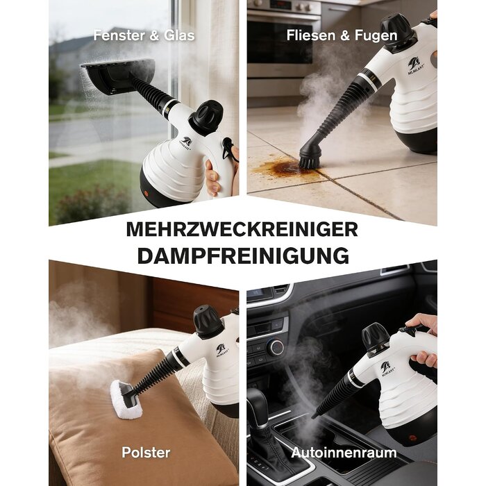 Handdampfreiniger 1050 W inkl. 10-tlg. Set - Bis zu 63% günstiger