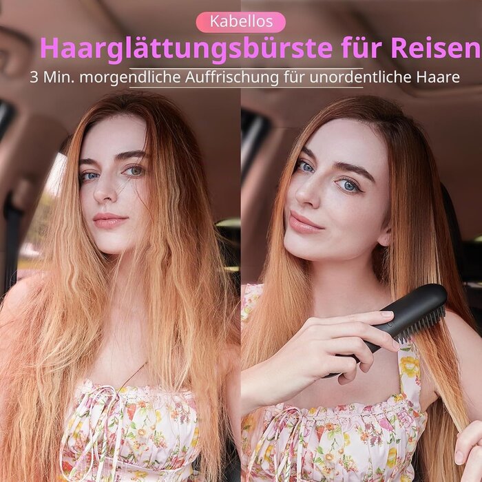 Kabellose Glättungsbürste mit Spiegel - Jetzt bis zu 57 % Rabatt sichern!