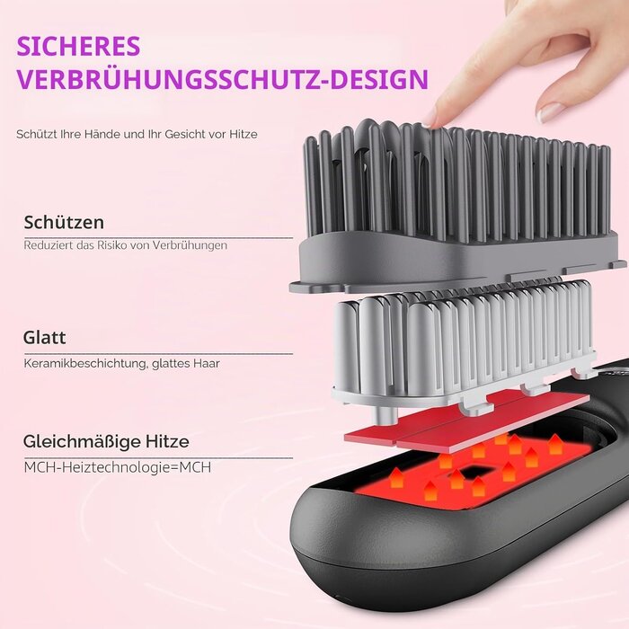 Kabellose Glättungsbürste mit Spiegel - Jetzt bis zu 57 % Rabatt sichern!