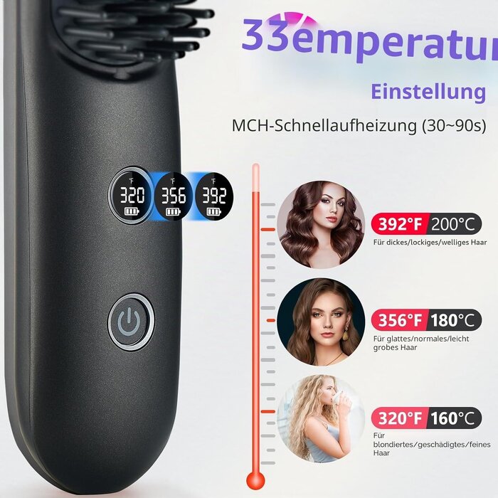 Kabellose Glättungsbürste mit Spiegel - Jetzt bis zu 57 % Rabatt sichern!