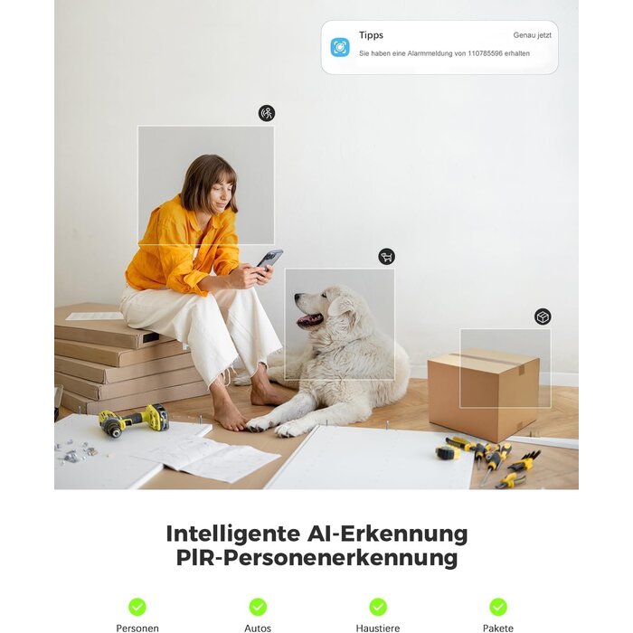Smarte 2K Innen-Überwachungskamera, akkubetrieben - bis zu 62% günstiger